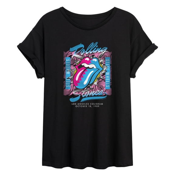 Rolling Stones - Steel Wheels Tour - Juniors Oversized Graphic T-Shirt
