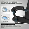 thumbnail image 2 of GTPLAYER Fabric Gaming Office Chair with Lumbar Massage Pillow, Dark Gray&White, 2 of 8