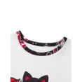 thumbnail image 4 of Argulvti Halloween Pajamas for Family Cute Black Cat Print Long Sleeve Raglan Tops + Pants Set Fall Sleepwear, 4 of 8