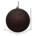 thumbnail image 2 of Vickerman 4" Chocolate Glitter Ball Ornament, 6 per Bag, 2 of 5