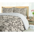 thumbnail image 5 of Ambesonne Vintage Leaves Duvet Cover Set, Curved Leaf Pattern, 2-Calking, Taupe and Champagne, 5 of 6