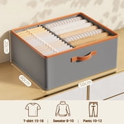 Glowvia 2-Pack Fabric Storage Bins with 4 Detachable Dividers and Handle - Foldable, Stackable Wardrobe Organizer
