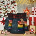 thumbnail image 6 of Rocae Rainbow Sausages On Dark Slate Print Christmas Drawstring Linen Gift Bag with Drawstrings Treat Bag Goody Present Bags for Christmas Party Favor, 6 of 8