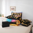 thumbnail image 6 of meiyoeat Girls Baseball Games 7 Pieces Full Size Bedding Sets For Ball Gamer,Colorful Ice Cream Drip Full Size Bed in a Bag For Kids,Black Reversible, 6 of 7