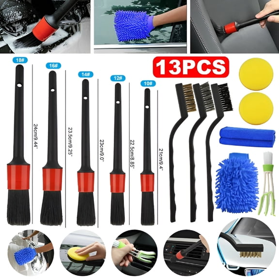 ACDANC Car Detailing Brush Wash Auto Detailing Cleaning Kit Engine for Wheel Clean Set 13pcs