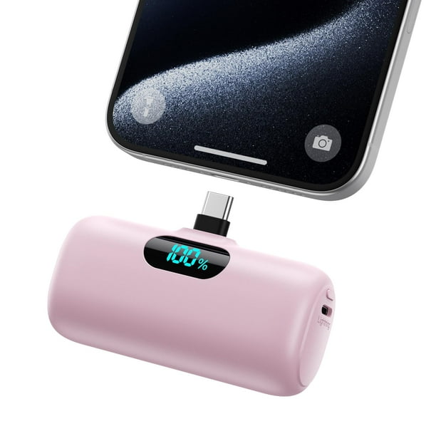 Cargador portátil Power Bank H H·E·T·P 5000mAh USB-C rosa
