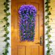 thumbnail image 5 of Cesta de flores colgante de glicinia artificial – Guirnalda de orquídea de seda violeta falsa para decoración de paredes y puertas, arco de boda, decoraciones para el hogar y el jardín, 5 of 7