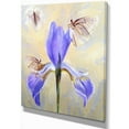 thumbnail image 2 of Blue Flower with Butterflies Sketch - Floral Canvas Art Print, 2 of 3
