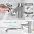 thumbnail image 2 of Dual Function Kitchen Faucet Adapter, Stainless Steel Wall Mount Sink Extender with Single Hole Installation, Lead-Free Material for Safety & Sustainability (Silver, 2 Pcs), 2 of 5