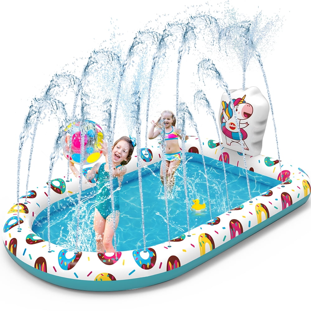 67" Inflatable Sprinkle Splash Play Mat Pad Outdoor Kids Water Spray Fun Pool 
