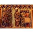 thumbnail image 2 of Perry, William 24x19 Gold Ornate Wood Framed with Double Matting Museum Art Print Titled - Jesus Christ Twelve Disciples Wooden Panel statues Sculpture-Notre Dame Cathedral-Paris-France, 2 of 4