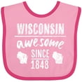 thumbnail image 3 of Inktastic Wisconsin Awesome Since 1848 Boys or Girls Baby Bib, 3 of 4