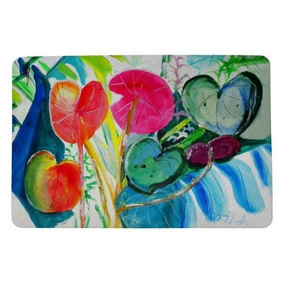 Betsydrake DM1130 18 x 26 in. Cyclamen Plant Door Mat - Small