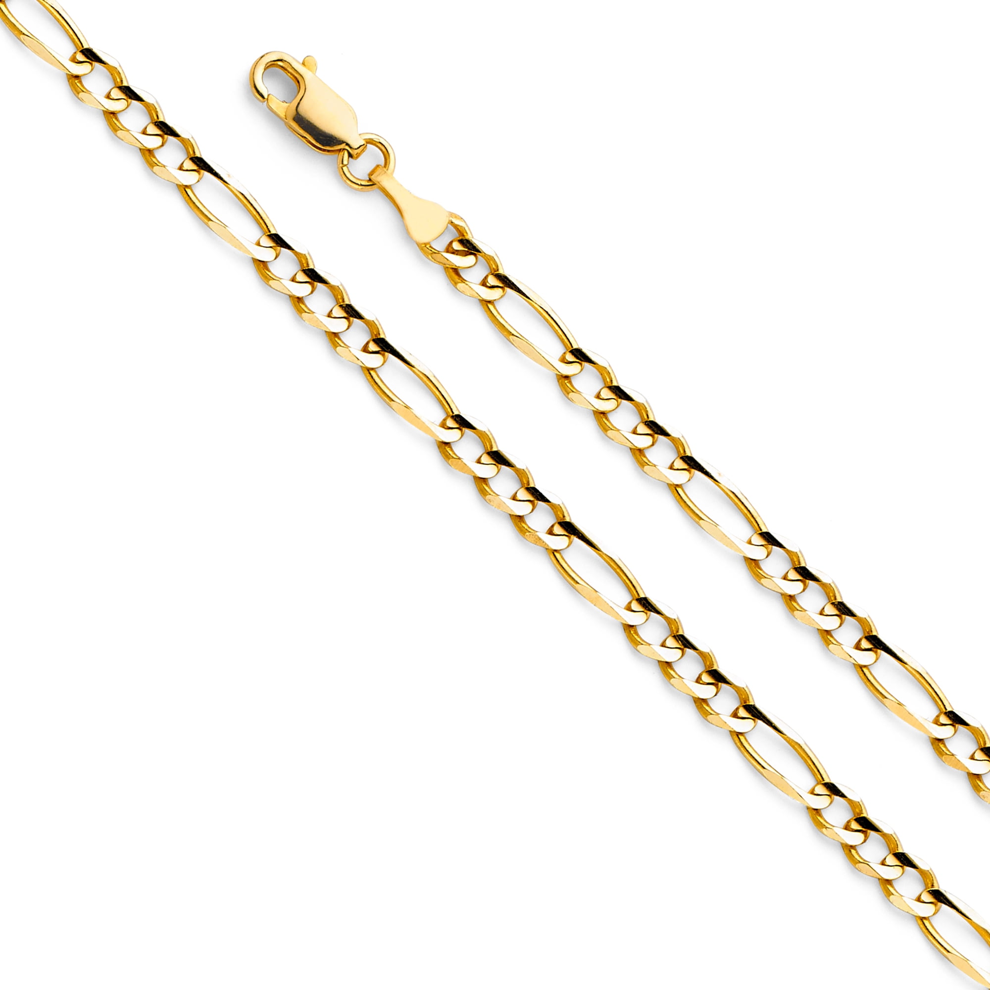 Jewels By Lux 14K Yellow Gold 4mm Concave Open Figaro Chain