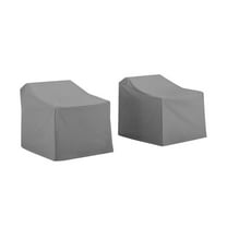 Crosley Furniture Patio Vinyl Chair Cover in Gray (Set of 2)