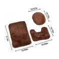 thumbnail image 2 of Jubipavy 3Pcs Toilet Mats Set Plush Anti-Slip Bathroom Rug Set Absorbent Solid Color Bathroom Set Toilet Carpet Mat Home Floor Mat, 2 of 6