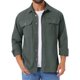 thumbnail image 1 of INSPIRAR CHIC Camisas de Trabajo Casual para Hombre de Manga Larga con Botones y Bolsillos para Pesca y Senderismo XL Gris, 1 of 6