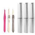thumbnail image 2 of Pinzas para cejas profesionales con punta plana e inclinada, 1 pieza azul con caja, 2 of 4