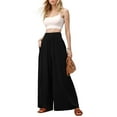thumbnail image 4 of MLDRA Wide Leg Pants Women Flowy Dressy Cotton Casual Womens Pants Elastic High Waist Palazzo Pant for Women with Pockets, 4 of 7