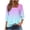 Sky Blue, variant on zbxnLI 3/4 Length Sleeve Women's Tops Square Neck Tunic Top Gradient Graphic Casual Dressy Blouses
