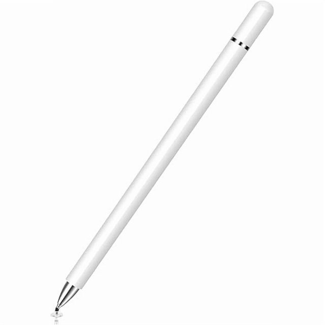 wonima11 Stylus Pens for Touch Screens, 2 in 1 Magnetic Disc & Fiber Tip Stylus Pen for iPad with Magnetic Cap, Compatible with All Touch Screens - Free Replacement Disc Tips, White