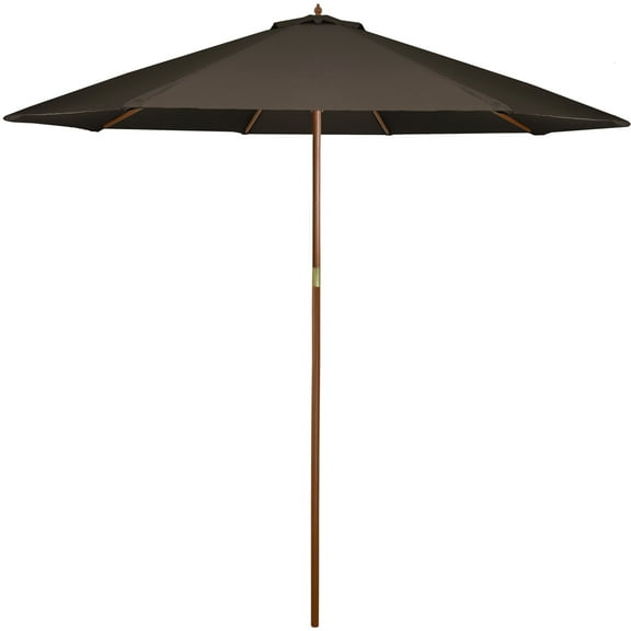 Northlight 8.5ft Outdoor Patio Market Umbrella with Wooden Pole, Brown