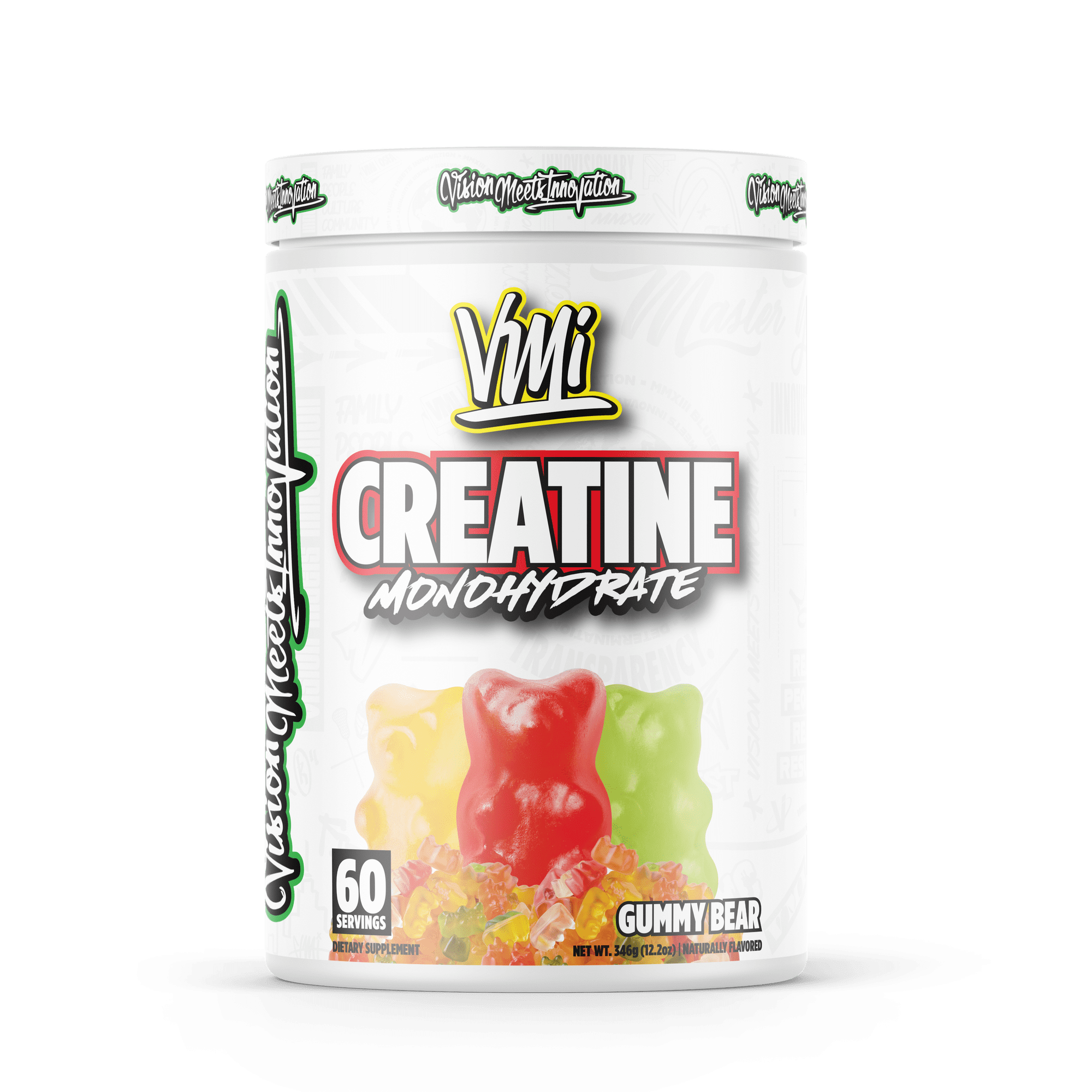 VMI Sports Creatine Monohydrate Powder Muscle Mass – Strength – Size – Power | 5 Grams per Serving (60 Servings, Gummy Bear)