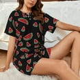 thumbnail image 6 of Bixox Women's Watermelon Printed Pajama Set 2 Piece Lounge Set Top and Shorts Soft Pajamas, Shorts with Pockets, 6 of 7