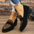thumbnail image 3 of uvwlwu Women's Casual Loafers On Shoes Fashion Leopard Print Suede Heel Comfortable Walking Sneakers For Ladies(Black,7), 3 of 7