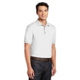 thumbnail image 4 of Tultex Sport Pique Polo Shirt for Men GR40 Essential Short Sleeve Tee in White, 2XL, 4 of 5