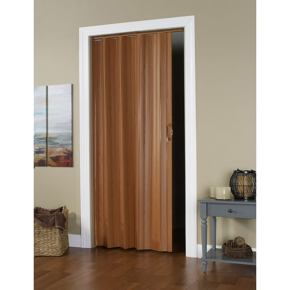 Spectrum Via Vinyl Folding Door fits 48"wide x 96"high Accordion Folding Door Fruitwood