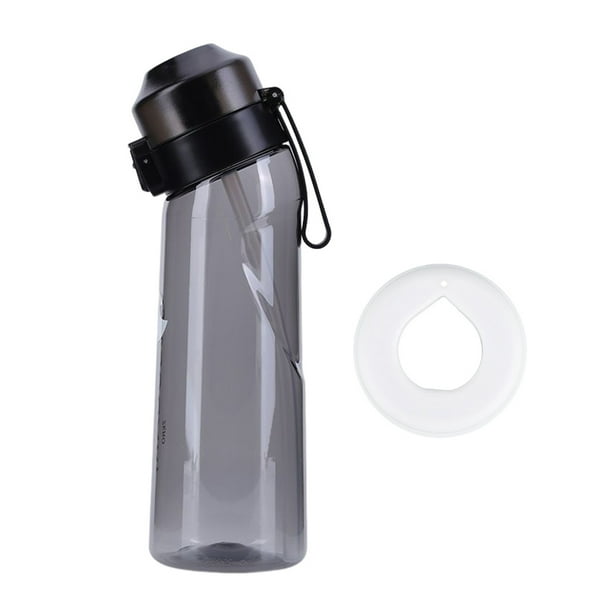 Botella Bebida 650 ML Con Sabor A Pajita para Acampar Senderismo Pesca (Negro)