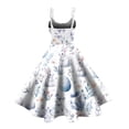 thumbnail image 4 of Women's Print Sexy Off-The-Shoulder Punk Vintage Dress Hot Pink C L, 4 of 4