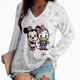 thumbnail image 1 of Women Vintage floral print V-Neck T-Shirt Fashion Casual Women Disney Mickey Mouse Print Long Sleeves Loose Tee Shirt Women TS Gao Jinjia LED, 1 of 2