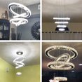 thumbnail image 6 of FRIXCHUR Crystal Chandeliers Modern LED 4 Rings Pendant Light Adjustable Stainless Steel Ceiling Light Fixture for Living Room Dining Room Bedroom (Cool White), 6 of 6