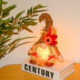thumbnail image 6 of Fall Lighted Plush Gnome Thanksgiving Decorations, 2PCS Handmade Table Swedish Gnomes Tomte Light Up Elf, Autumn Figurine Gifts, Tabletop Housewarming Present Holiday Decor, 6 of 9