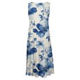 thumbnail image 4 of Ovzne Robes pour Femmes Robe d'Été Mode Féminine Vacances Été Couleur Unie Sans Manches Robe de Plage de Fête Robe d'Été Imprimée Liquidation, 4 of 6