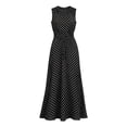 thumbnail image 5 of Levmjia Women's Dress Polka Dot Print Sleeveless Summer Dress Elegant Evening Party Gown with Belt, 5 of 5