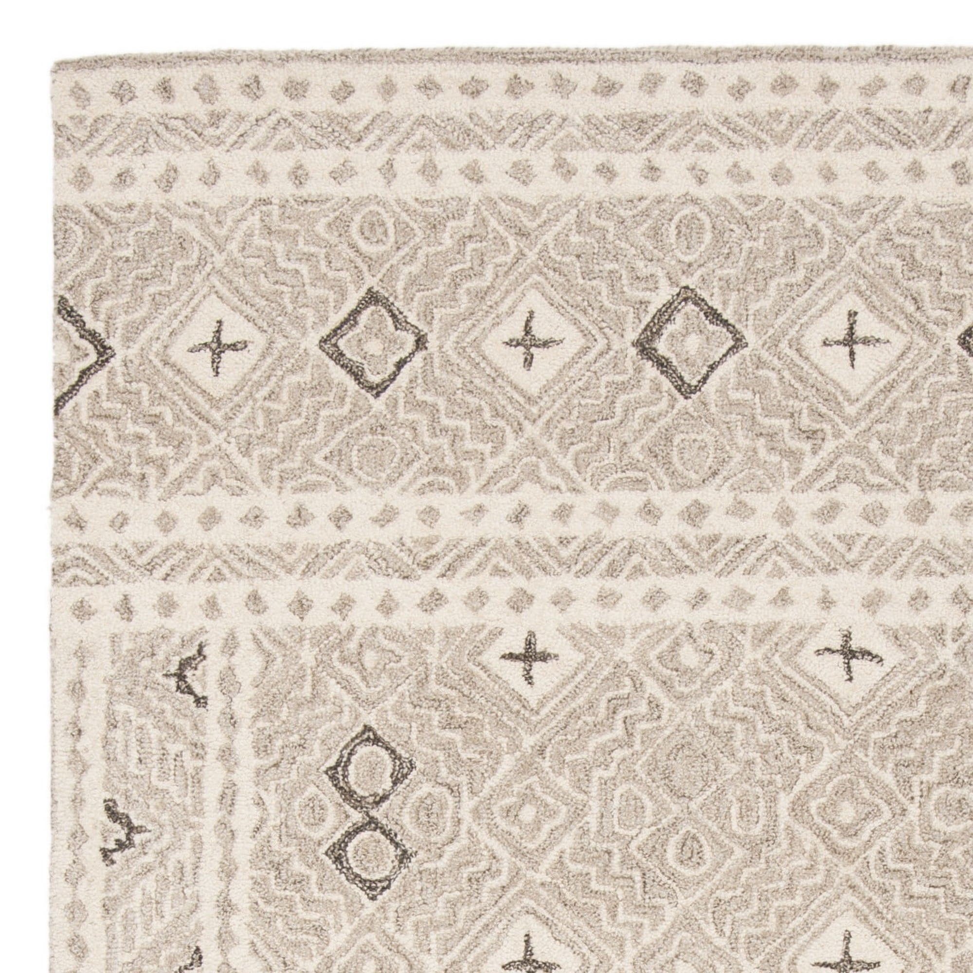 SAFAVIEH Micro-Loop Aditya Abstract Geometric Area Rug, Grey/Ivory, 5' x 5' Square