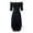 Black, variant on Women's Retro Disco High Low Dress, Off Shoulder Drawstring Ruched Party Dress for Stage & Dance Performance, 1PC, S-XXL