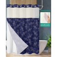 thumbnail image 2 of No Hook Shower Curtain with Snap in Liner, Art Hand Drawn Flying Dragonfly Blue Texture Hotel Shower Curtains for Bathroom, Washable Shower Curtain Liner Set with Mesh Top Window, 48"x72", 2 of 6