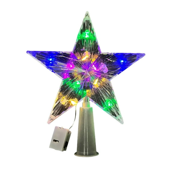 CuiLiyq Christmas Tree Luminous Decoration, Five Pointed Star Decorative Light for Christmas Tree Top, For Family Holidays Weddings Parties Decoration (Multicolor)