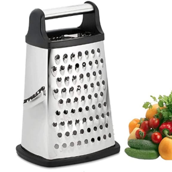 Fmxomd Stainless Steel Cheese Grater with Handle 4 Sided Box Grater for Kitchen - Dishwasher Safe Fruit and Vegetables Slicer Cheese Shredder for Potato Chocolate