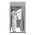 thumbnail image 2 of 3.3*3.3*6.6ft Full Coverage Portable Fitting Room Clothes Store Dressing Room with Wheels ＆ Cover Gray, 2 of 9
