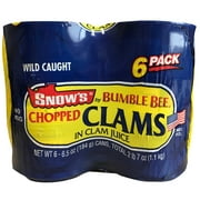 Snow's, Ocean Chopped Clams Canned Seafood 6 Pack. 6.5 oz.