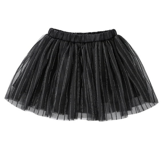 JSGEK 11-12Years Kids Swing A Line Skirt Comfort Color Block Patchwork Regular Fit Toddler Tulle Tutu Skirt Little Girls' Casual Skirtes Skirt for Princess Brithday Party Soft Fashion Black