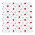 thumbnail image 2 of Ambesonne Geometric Shower Curtain, Red Circles Triangles Art, 69"Wx84"L, Dark Coral and Charcoal Grey, 2 of 4