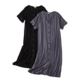 thumbnail image 2 of Pijama de algodón de manga corta extra largo de Modal, cárdigan de talla grande, falda corta que engorda, 2 of 5