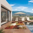 thumbnail image 3 of Burnt Orange Outdoor Rug for Patio/Deck/Porch, Non-Slip Large Area Rug 5 x 8 Ft, Fall Modern Oil Painting Abstract Art Green Brown Indoor Outdoor Rugs Washable Area Rugs, Camping Rug Carpet Runner, 3 of 8