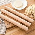 thumbnail image 5 of WHAMVOX  28 Cm Bakers Thin Long Rolling Pin Wooden Pie Crust Roller Flour Stick, 5 of 6